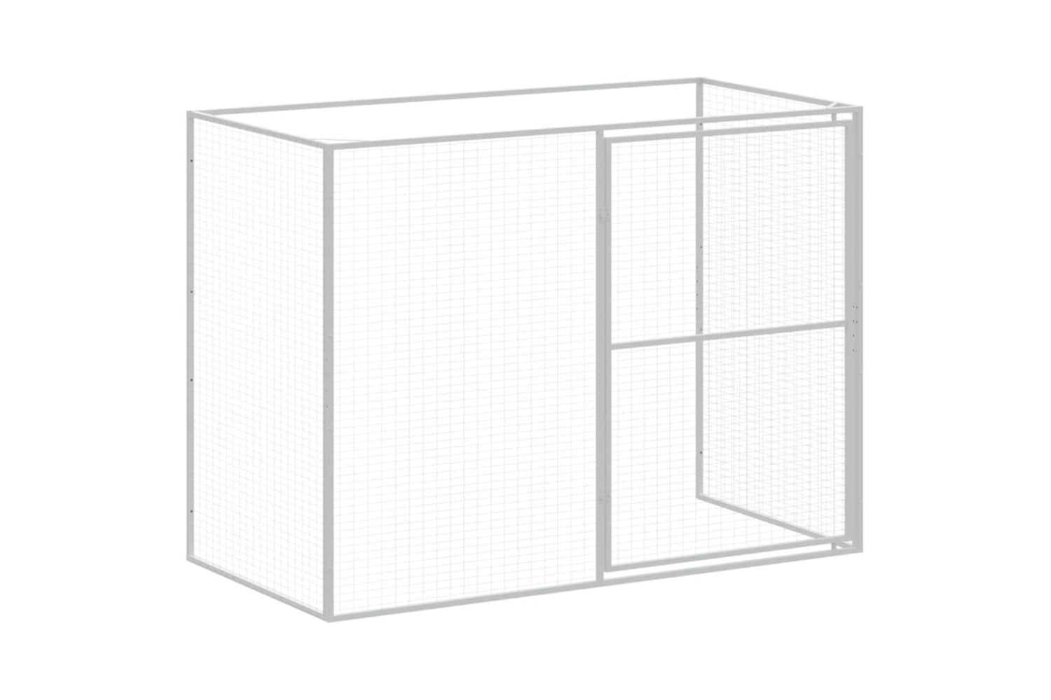 vidaXL 3189125 Dog House With Run Light Grey 214x253x181cm Galvanised Steel-6