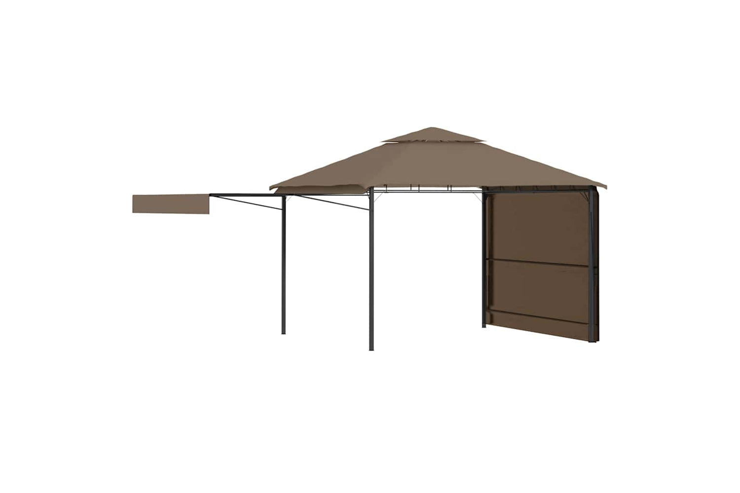 Vidaxl 312268 Gazebo With Double Extending Roofs 3x3x2.75 M Taupe 180g/mâ²-2