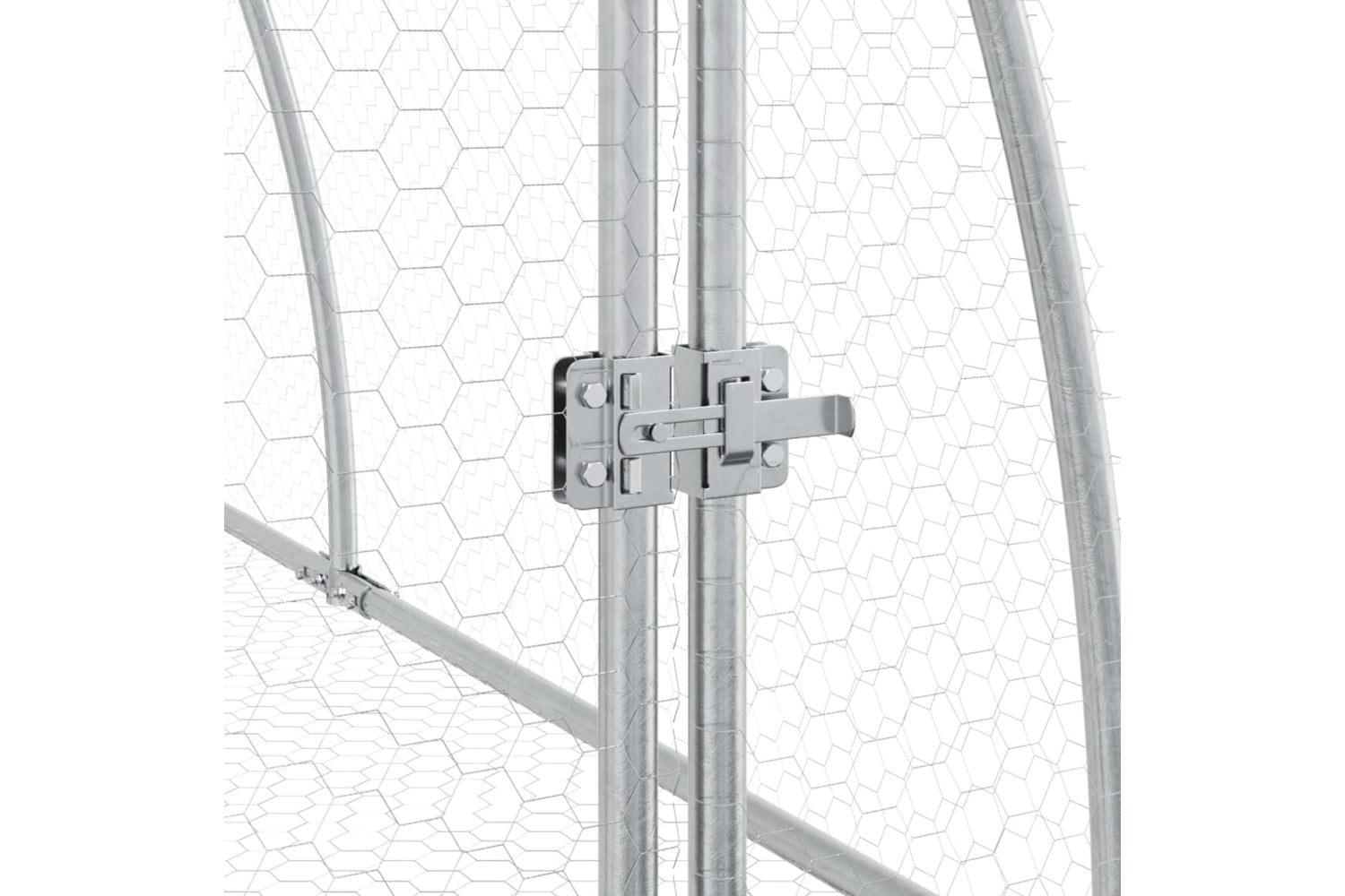 vidaXL 3281529 Rabbit Cage Silver 600x105x120cm Galvanised Steel-7