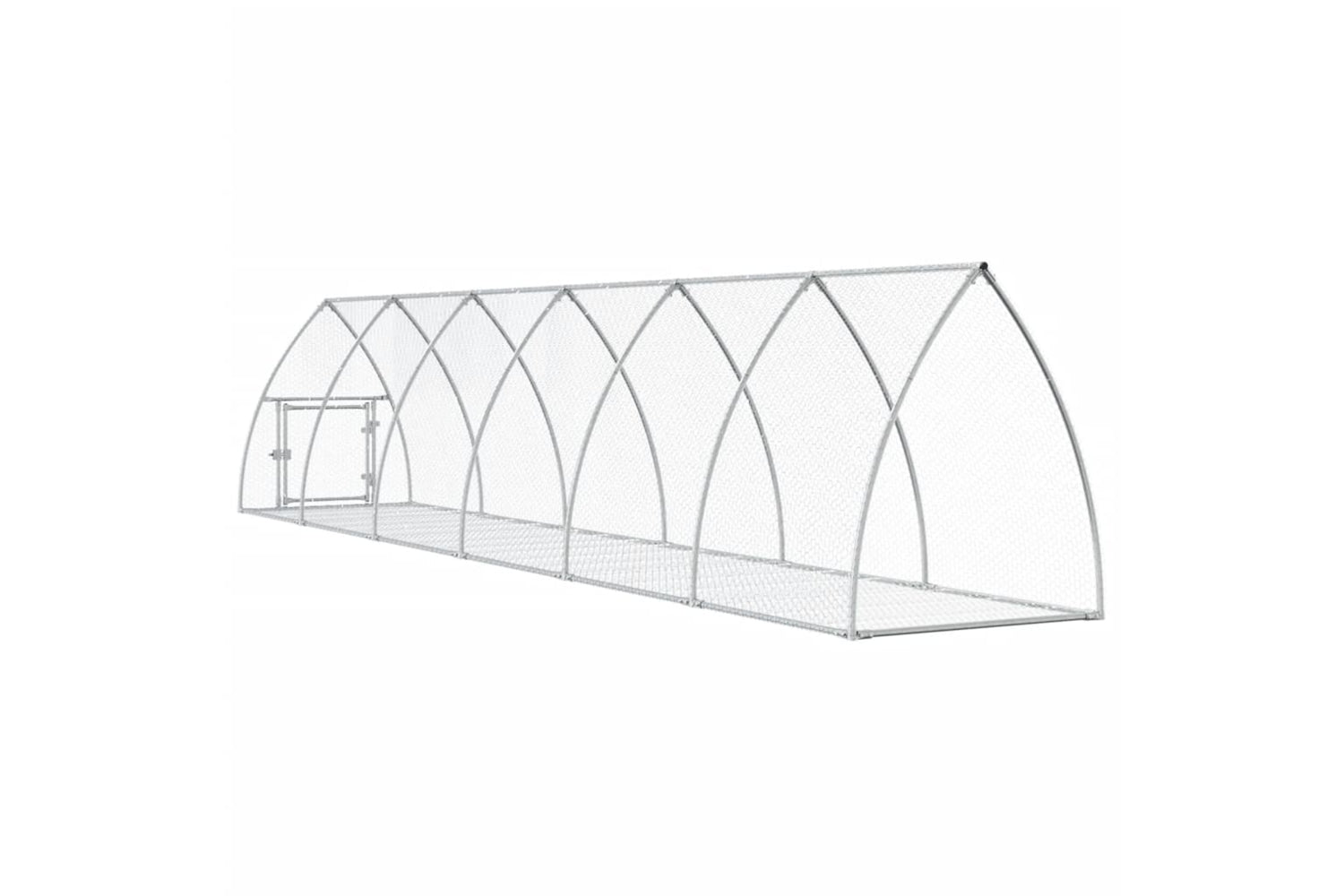vidaXL 3281529 Rabbit Cage Silver 600x105x120cm Galvanised Steel-5