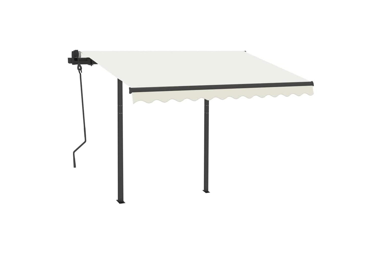 Vidaxl Manual Retractable Awning With Led 3.5x2.5 M Cream-2