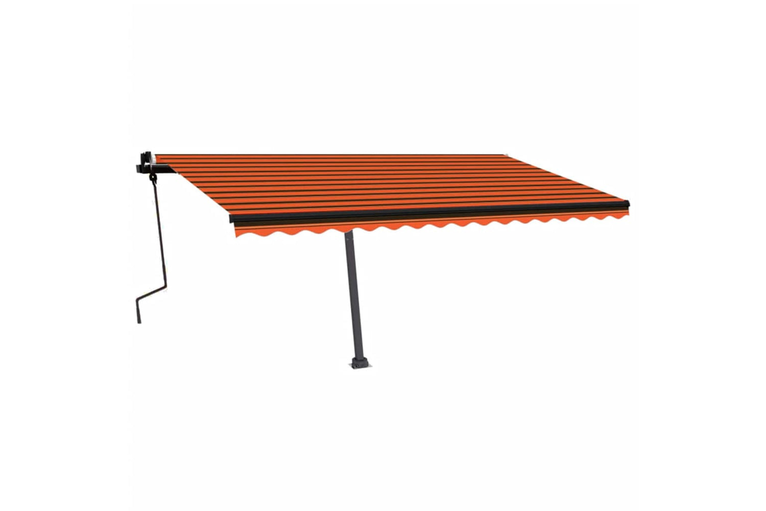 vidaXL 3069840 Freestanding Manual Retractable Awning 450x350cm Orange/brown-2