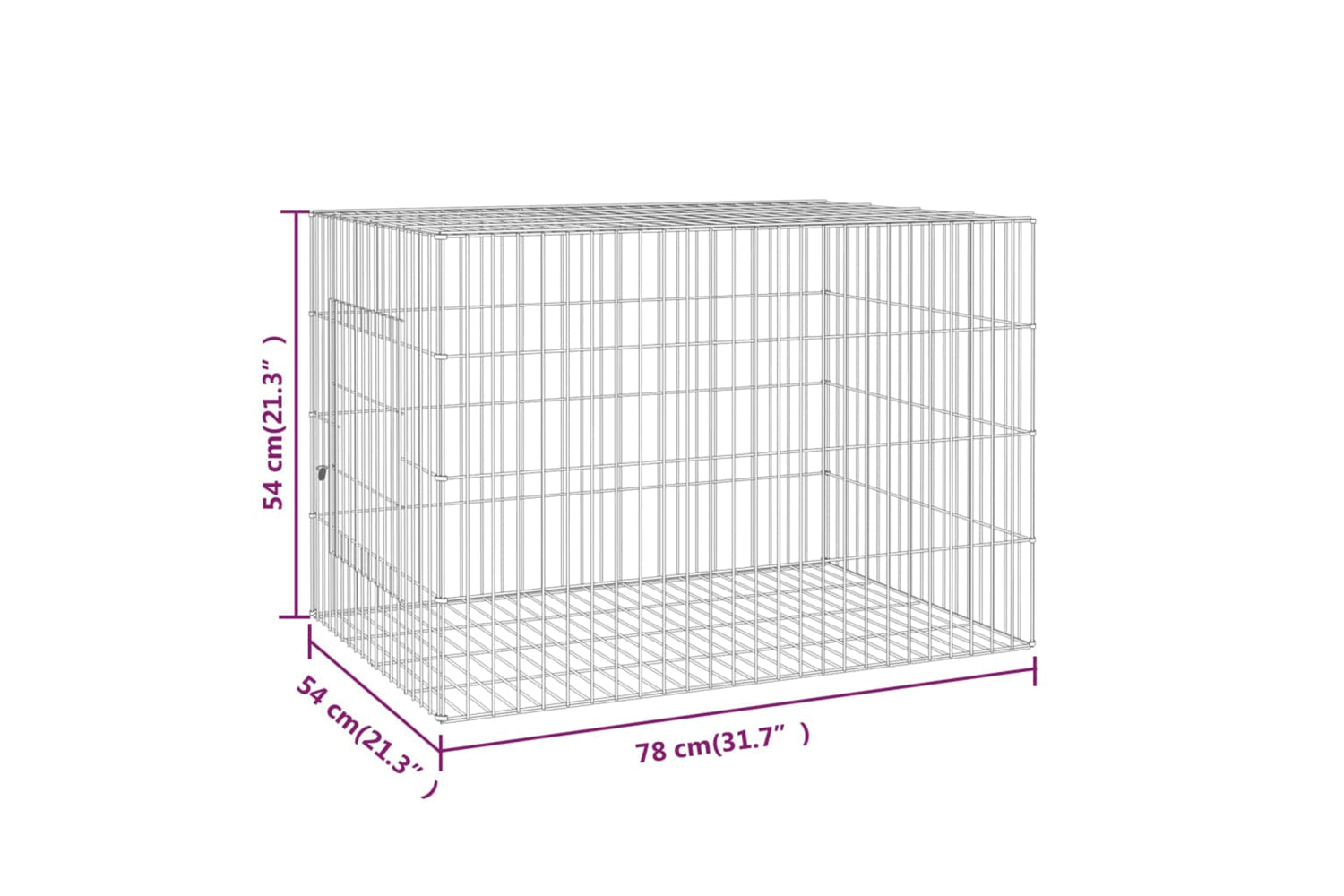 vidaXL 171567 Rabbit Cage 78x54x54cm Galvanised Iron-6