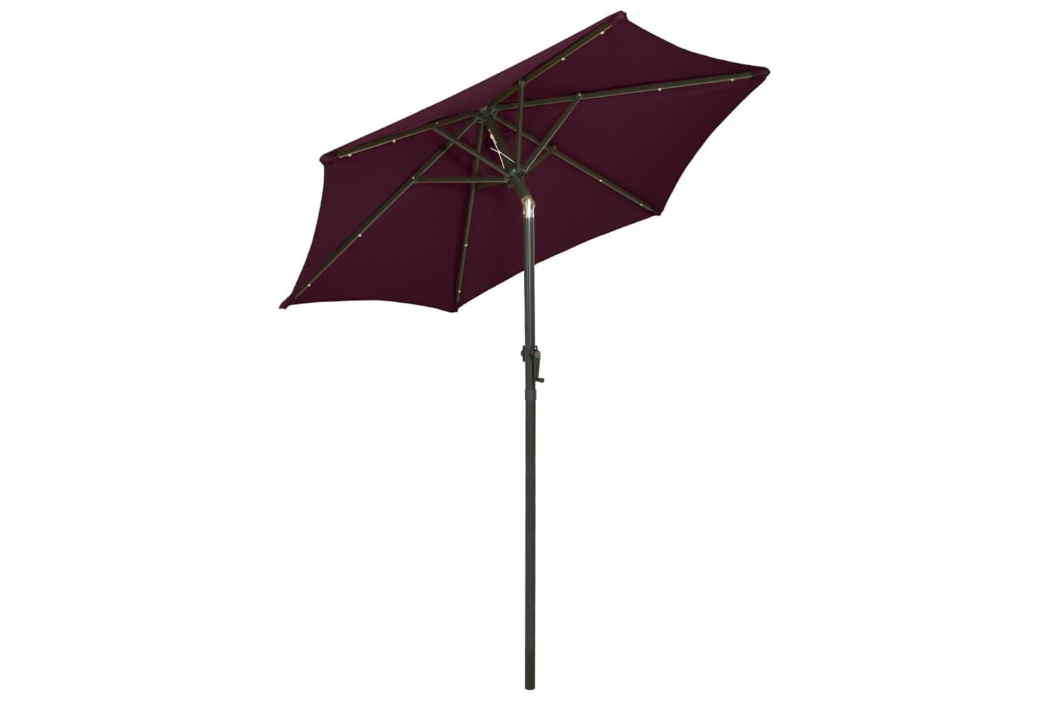 Vidaxl 313561 Parasol With Led Lights Bordeaux Red 200x211 Cm Aluminium-4