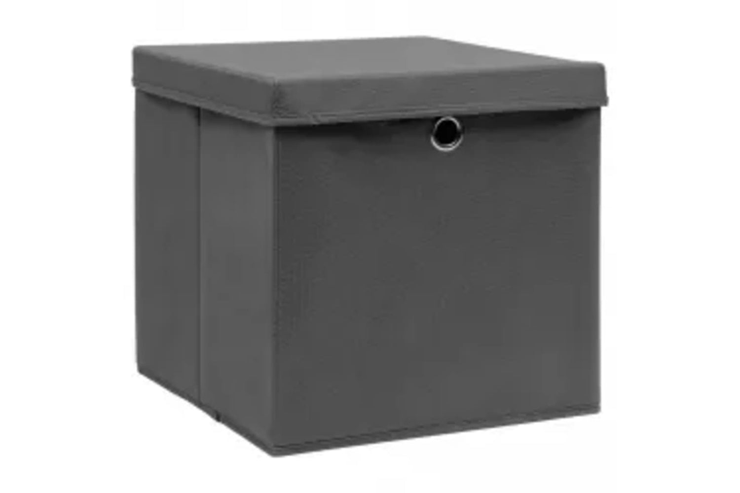 vidaXL 325194 Storage Boxes With Covers 10 Pcs 28x28x28cm Grey-2