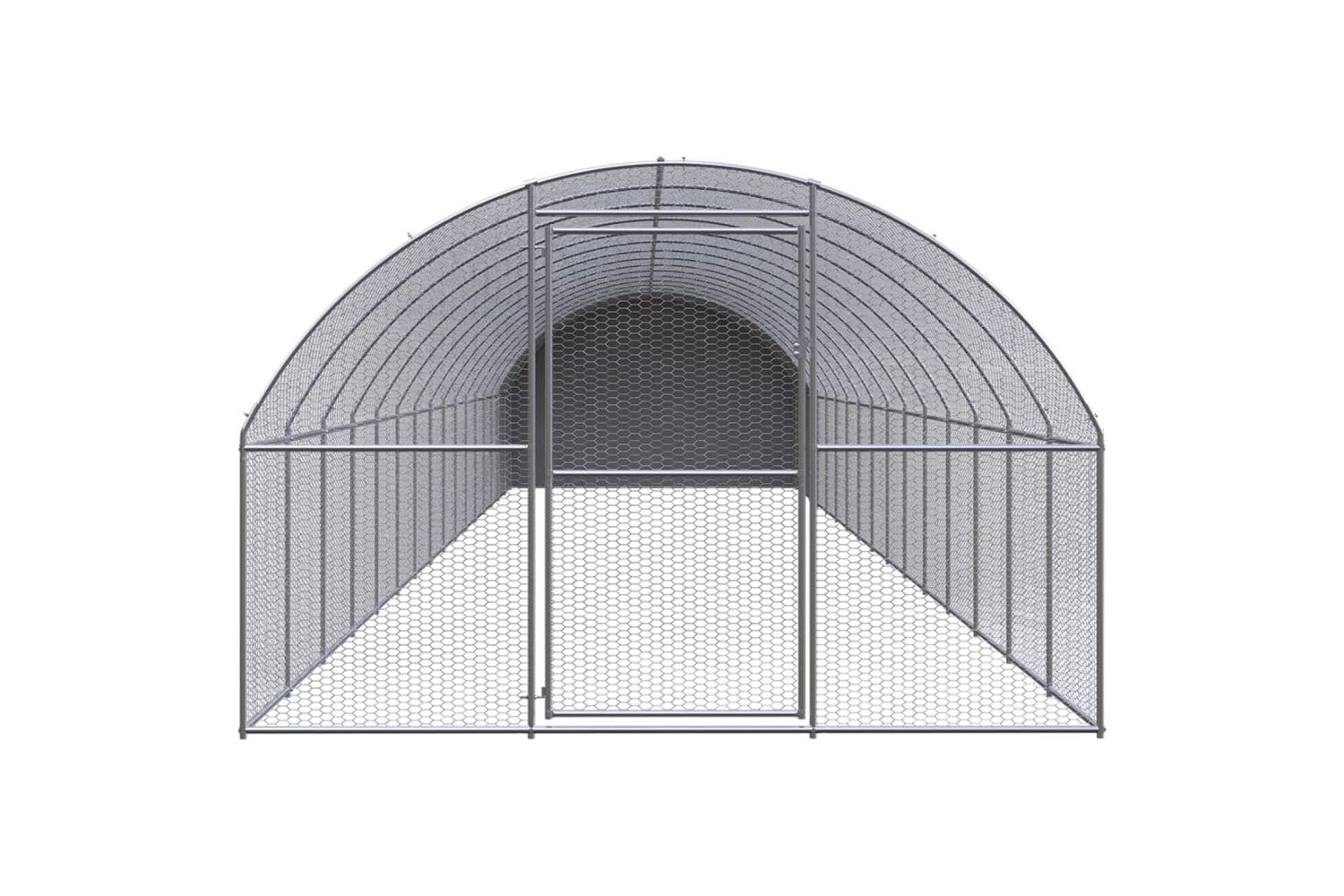 Vidaxl 3095478 Outdoor Chicken Coop 3x16x2 M Galvanised Steel-2