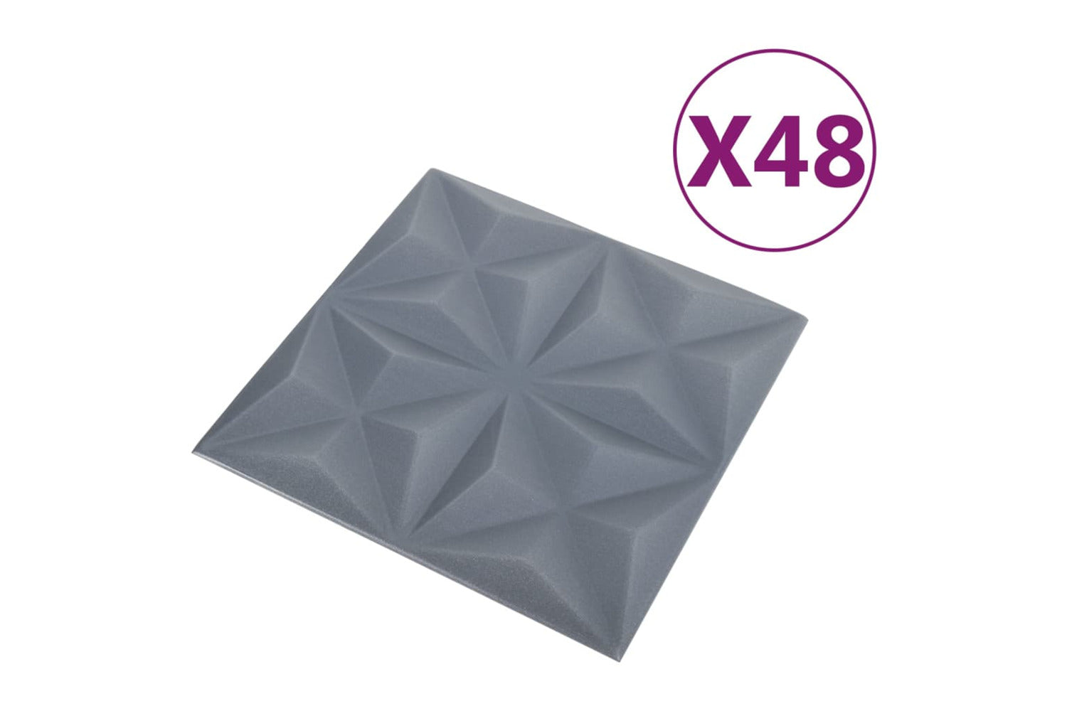 Vidaxl 3d Wall Panels 48 Pcs 50x50 Cm Origami Grey 12 MÂ²-3