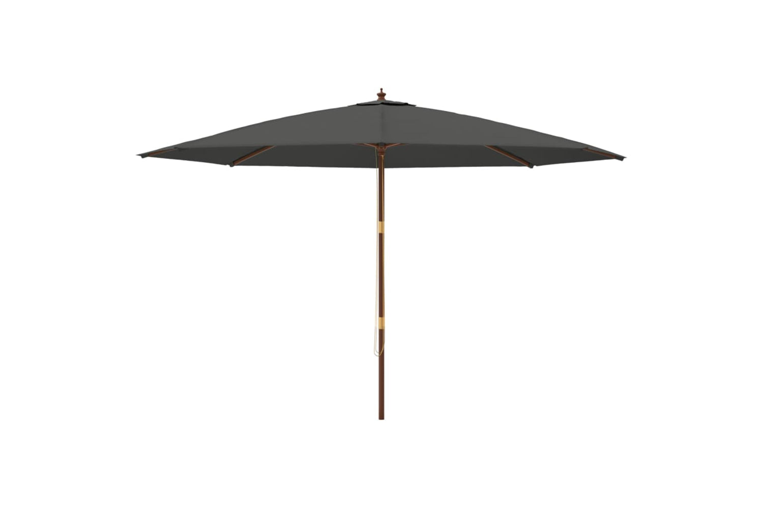 vidaXL 363177 Garden Parasol With Wooden Pole Anthracite 400x273cm-2