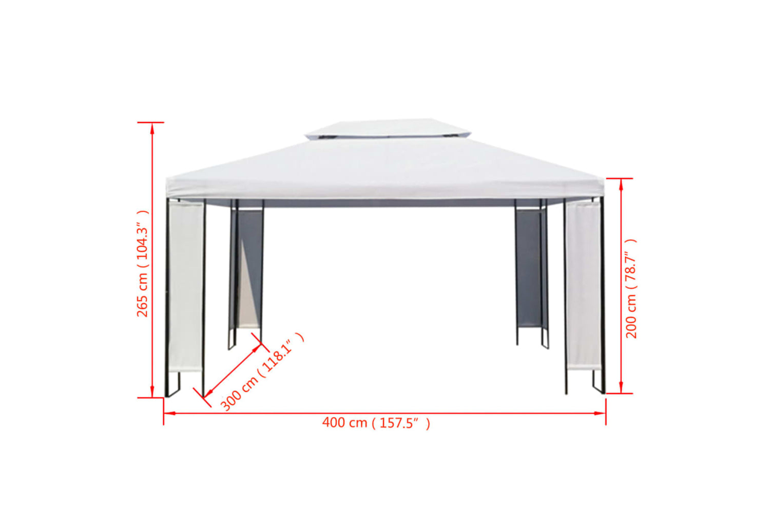 Vidaxl 43214 Gazebo White 3x4 M-4
