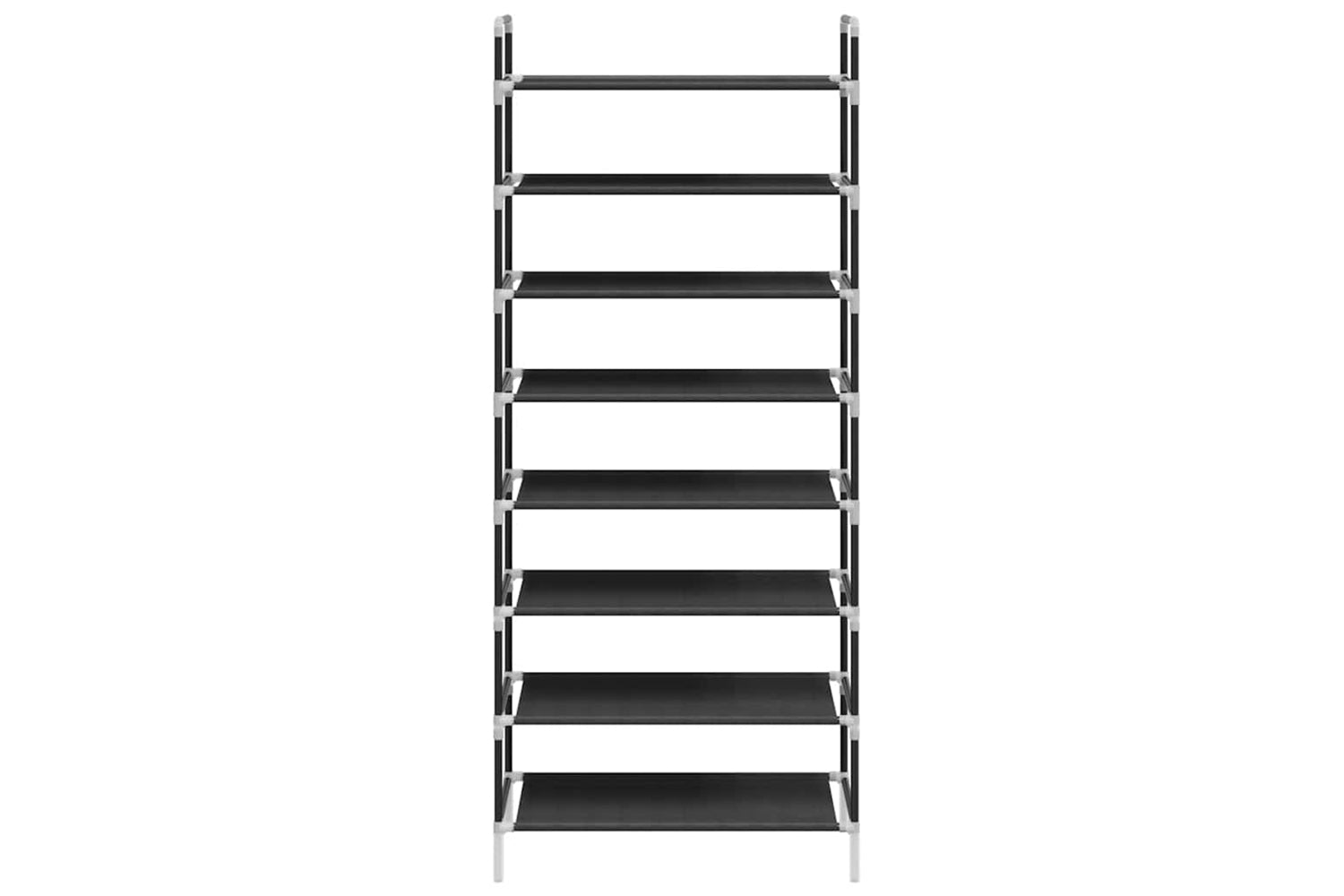 Vidaxl 245629 Shoe Rack With 8 Shelves Metal And Non-woven Fabric Black-3