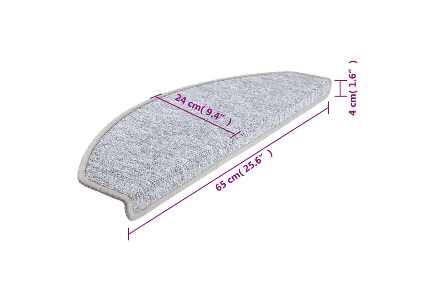 vidaXL 133887 Carpet Stair Treads 15 Pcs Light Grey 65x24x4cm-8