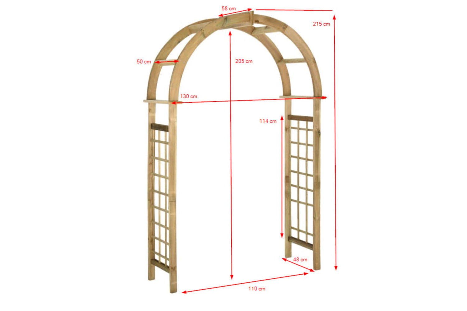 Vidaxl 43256 Trellis Arch Green Impregnated Pinewood-6