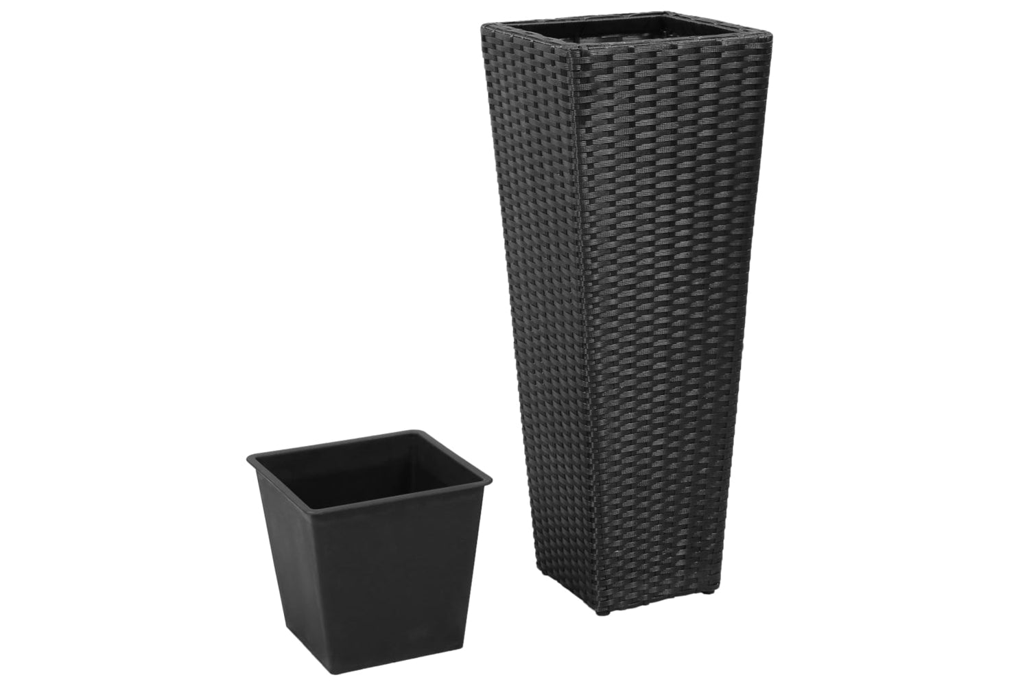 Vidaxl 40534 Garden Raised Beds 3 Pcs Poly Rattan Black-3
