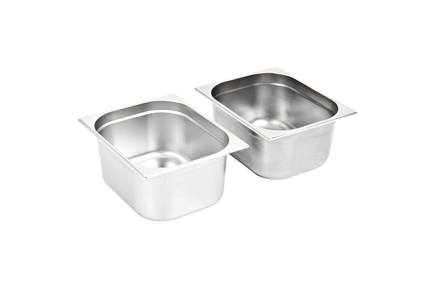 vidaXL 50889 Gastronorm Containers 2 Pcs Gn 1/2 150mm Stainless Steel-2
