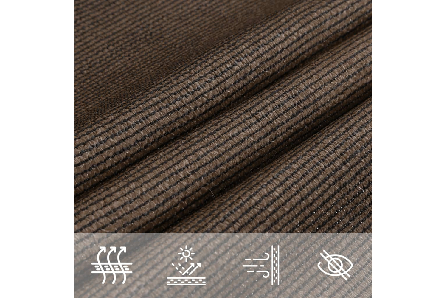 vidaXL 311810 Sunshade Sail 160 G/mÂ² Brown 4.5x4.5x4.5 M Hdpe-6