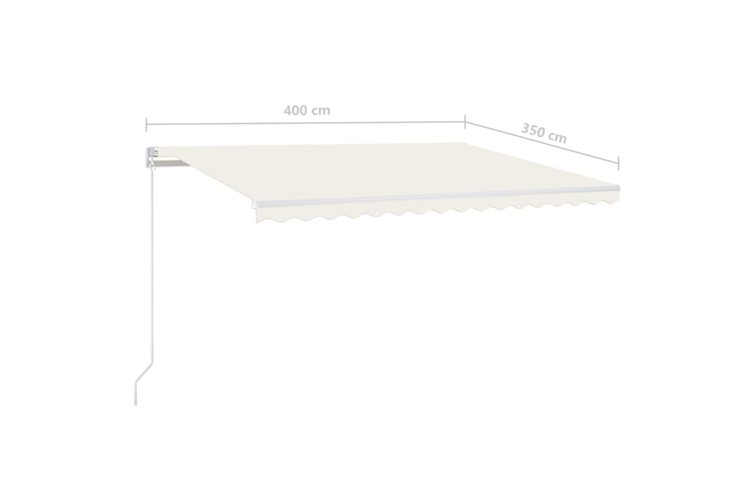vidaXL 3068977 Manual Retractable Awning 400x350cm Cream-6