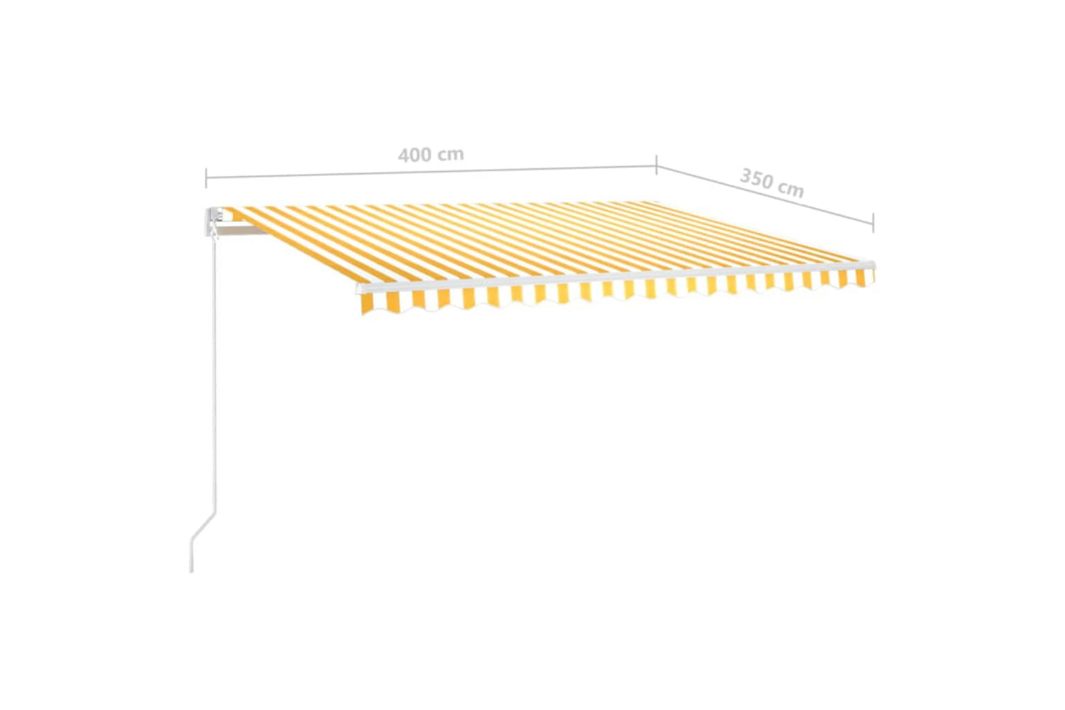 vidaXL 3068983 Manual Retractable Awning With Led 400x350cm Yellow And White-6
