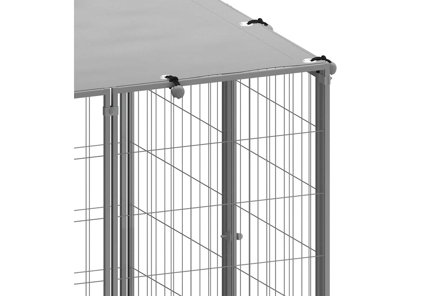 Vidaxl Dog Kennel Silver 110x110x110 Cm Steel-4