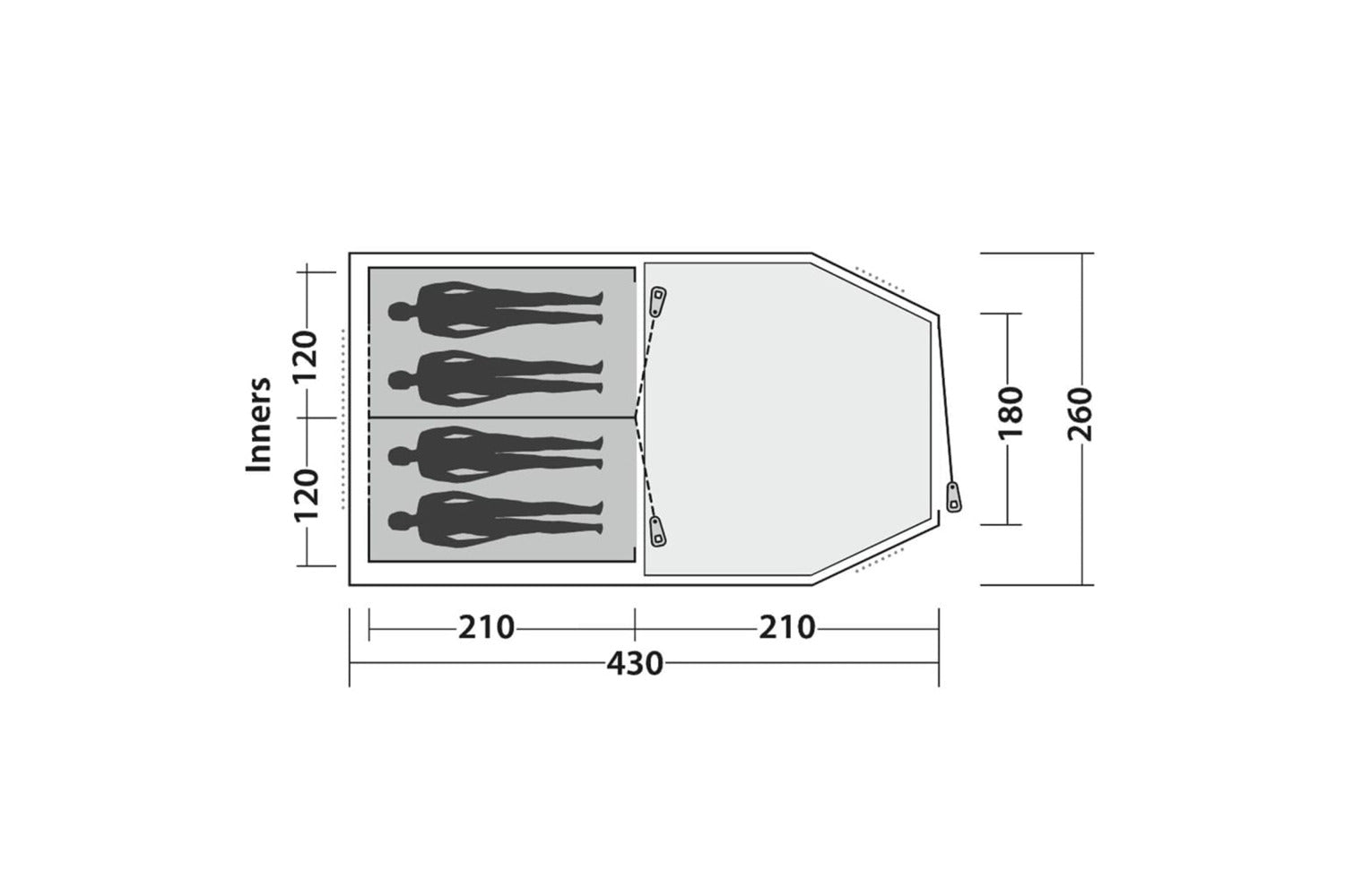 Easy Camp Tunnel Tent Huntsville 400 4-person Green And Cream-8