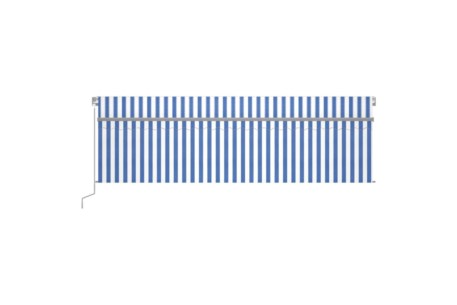 Vidaxl 3069456 Manual Retractable Awning With Blind 5x3m Blue&white-2