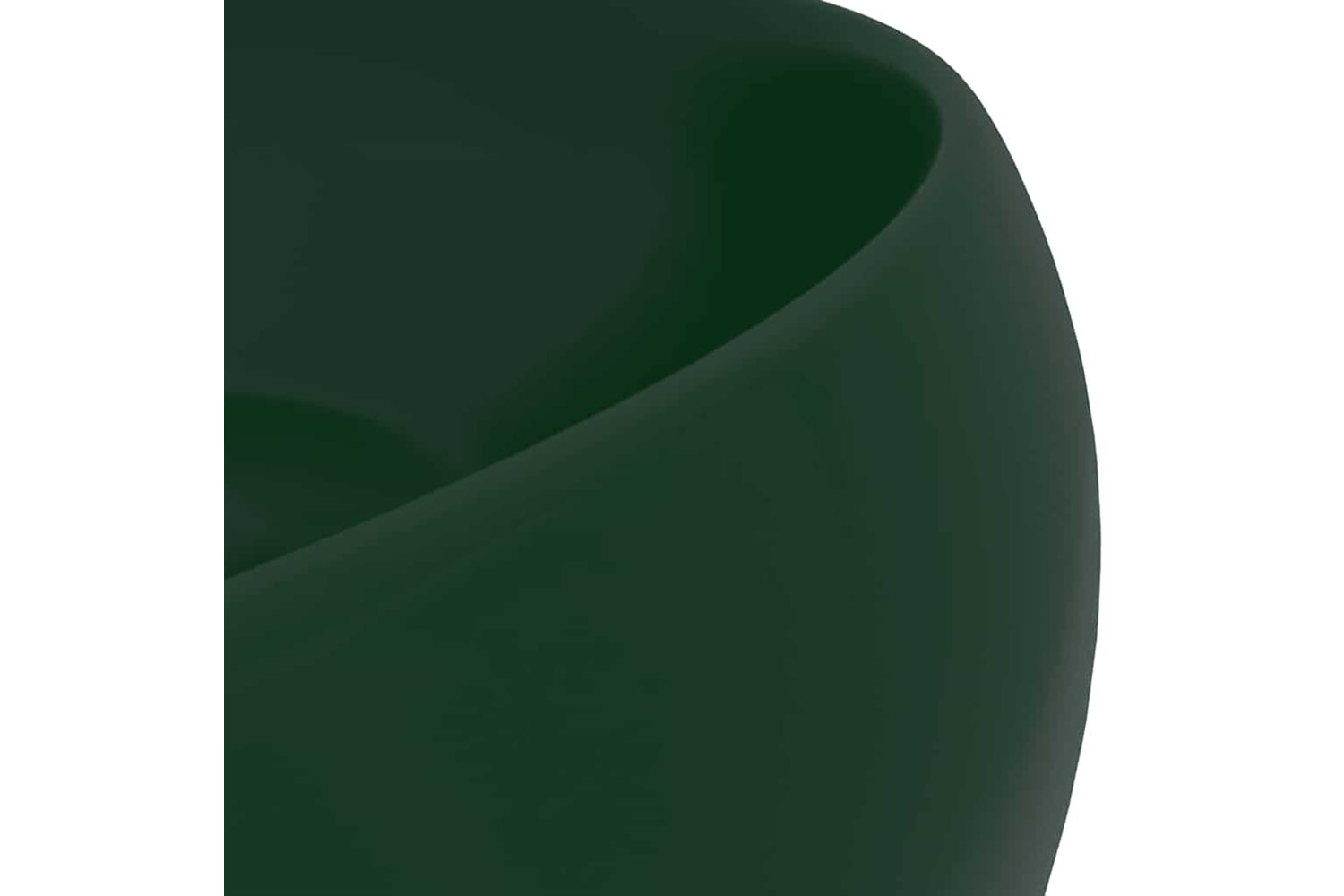 vidaXL 147003 Luxury Wash Basin Round Matt Dark Green 40x15cm Ceramic-4