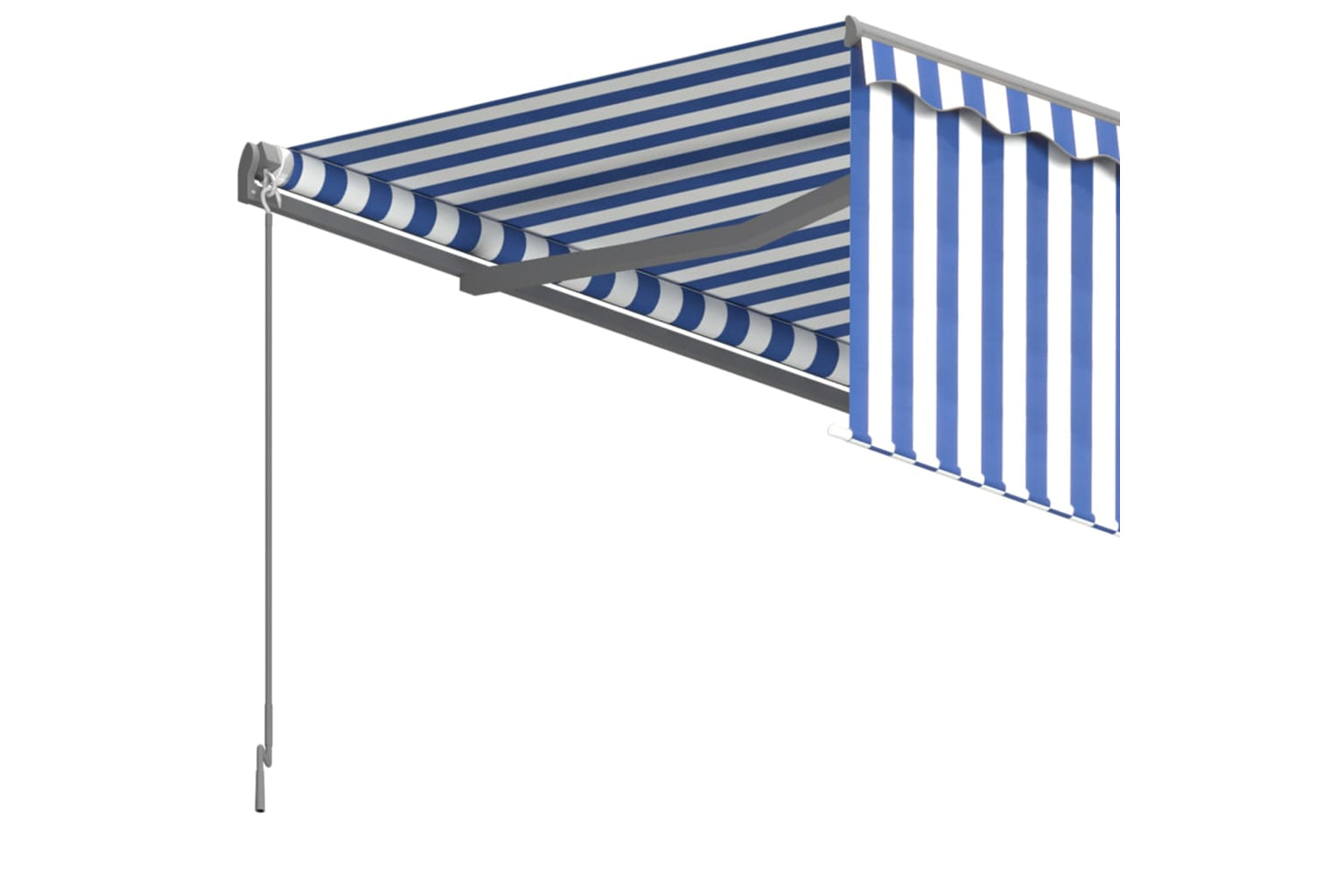 Vidaxl 3069456 Manual Retractable Awning With Blind 5x3m Blue&white-4
