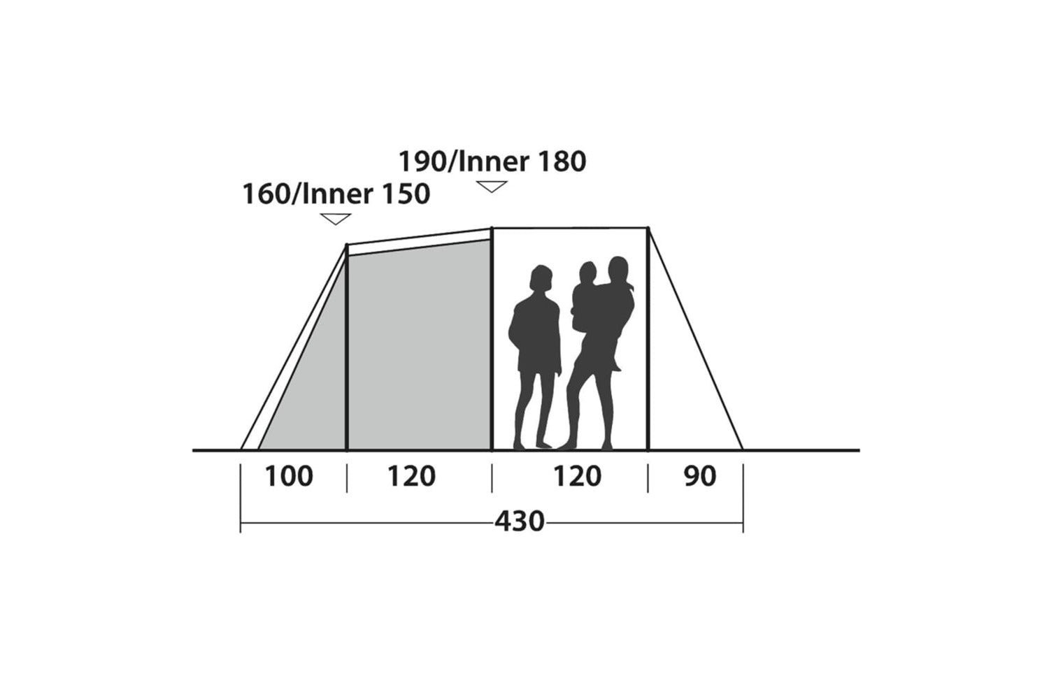 Easy Camp Tunnel Tent Huntsville 400 4-person Green And Cream-7