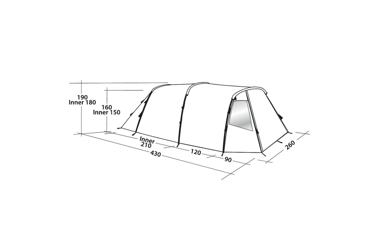 Easy Camp Tunnel Tent Huntsville 400 4-person Green And Cream-6