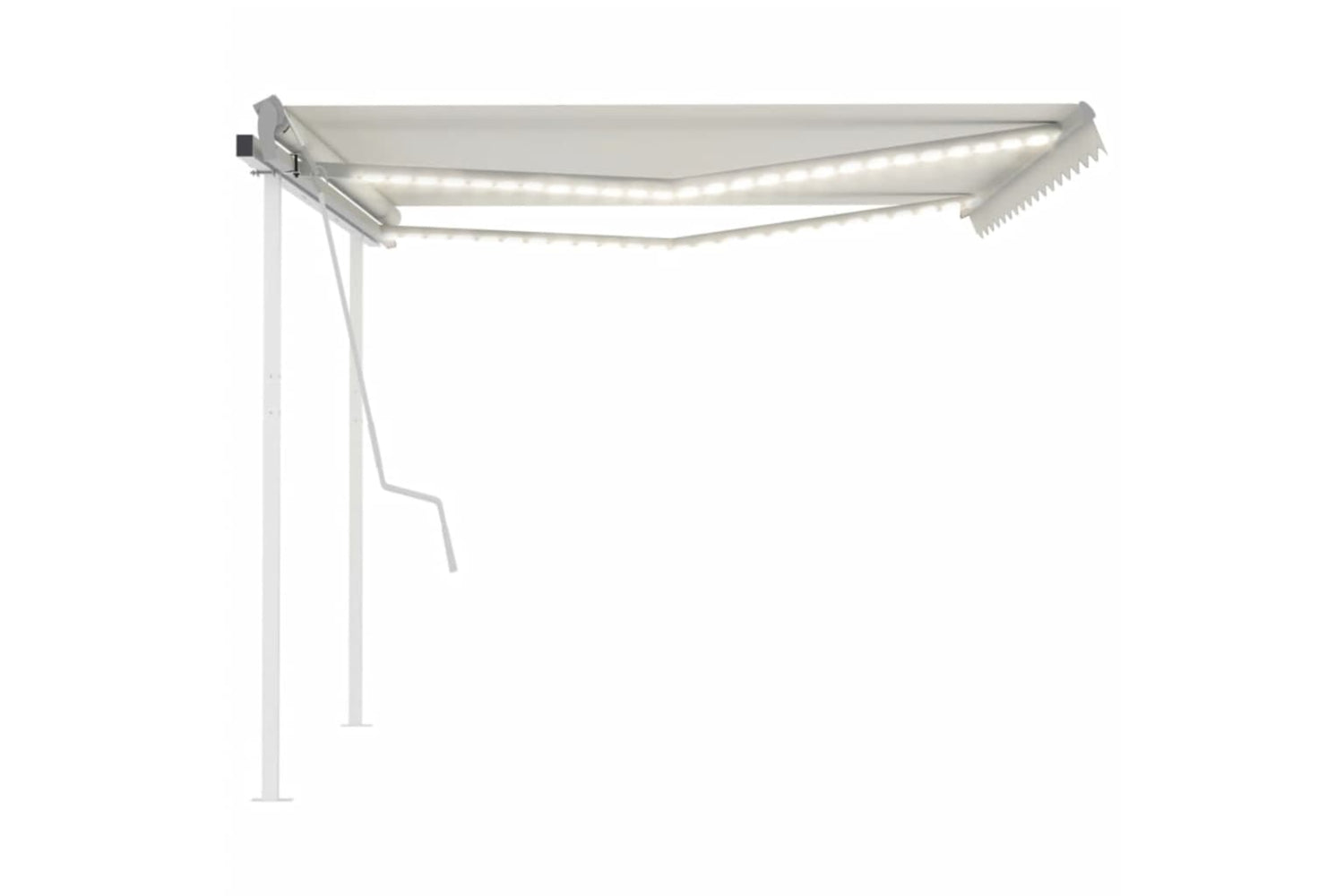 Vidaxl 3070022 Manual Retractable Awning With Led 4x3.5 M Cream-4