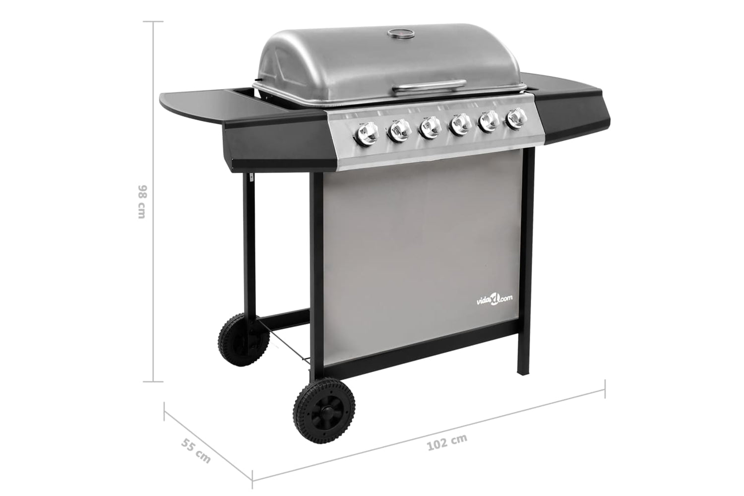 Vidaxl 3053630 Gas Bbq Grill With 6 Burners Black And Silver-7