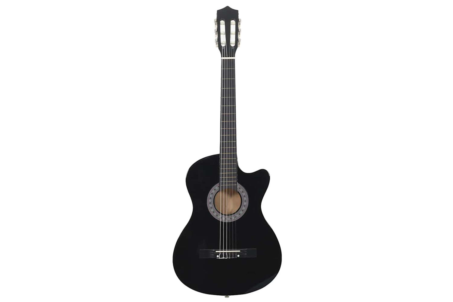 vidaXL 70132 Western Classical Cutaway Guitar With 6 Strings Black 38"-3