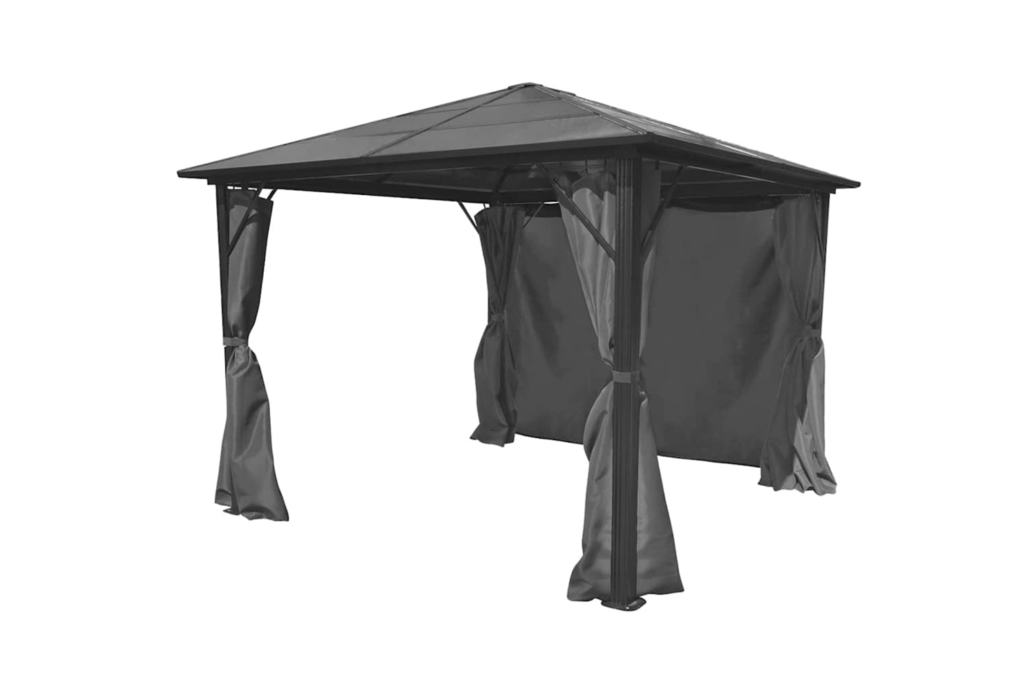 vidaXL 44889 Gazebo With Curtain Anthracite Aluminium 300x300cm-3