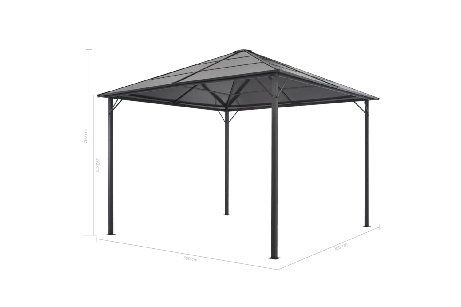 Vidaxl 44640 Gazebo With Curtain Aluminium 3x3 M Black-7