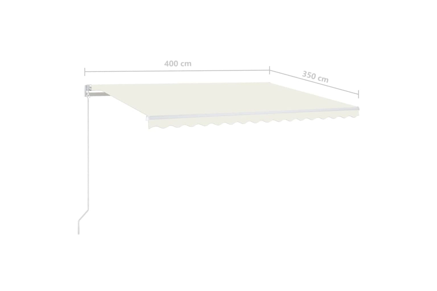 vidaXL 3068982 Manual Retractable Awning With Led 400x350cm Cream-6