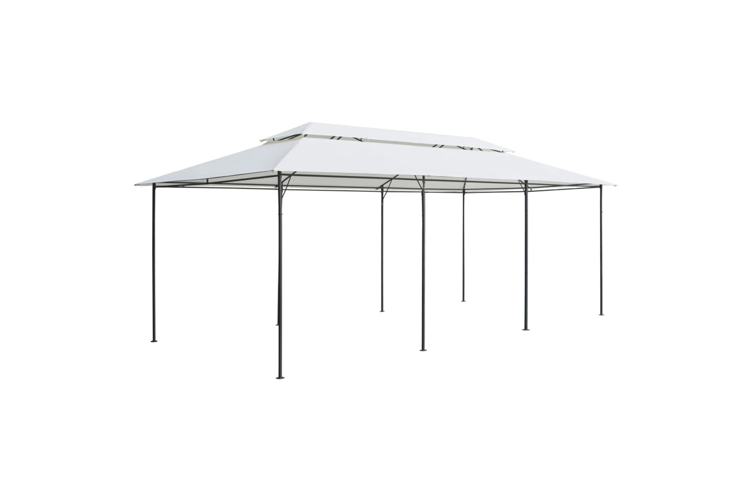 vidaXL 310073 Gazebo With Curtains 600x298x270cm White 180g/mÂ²-4