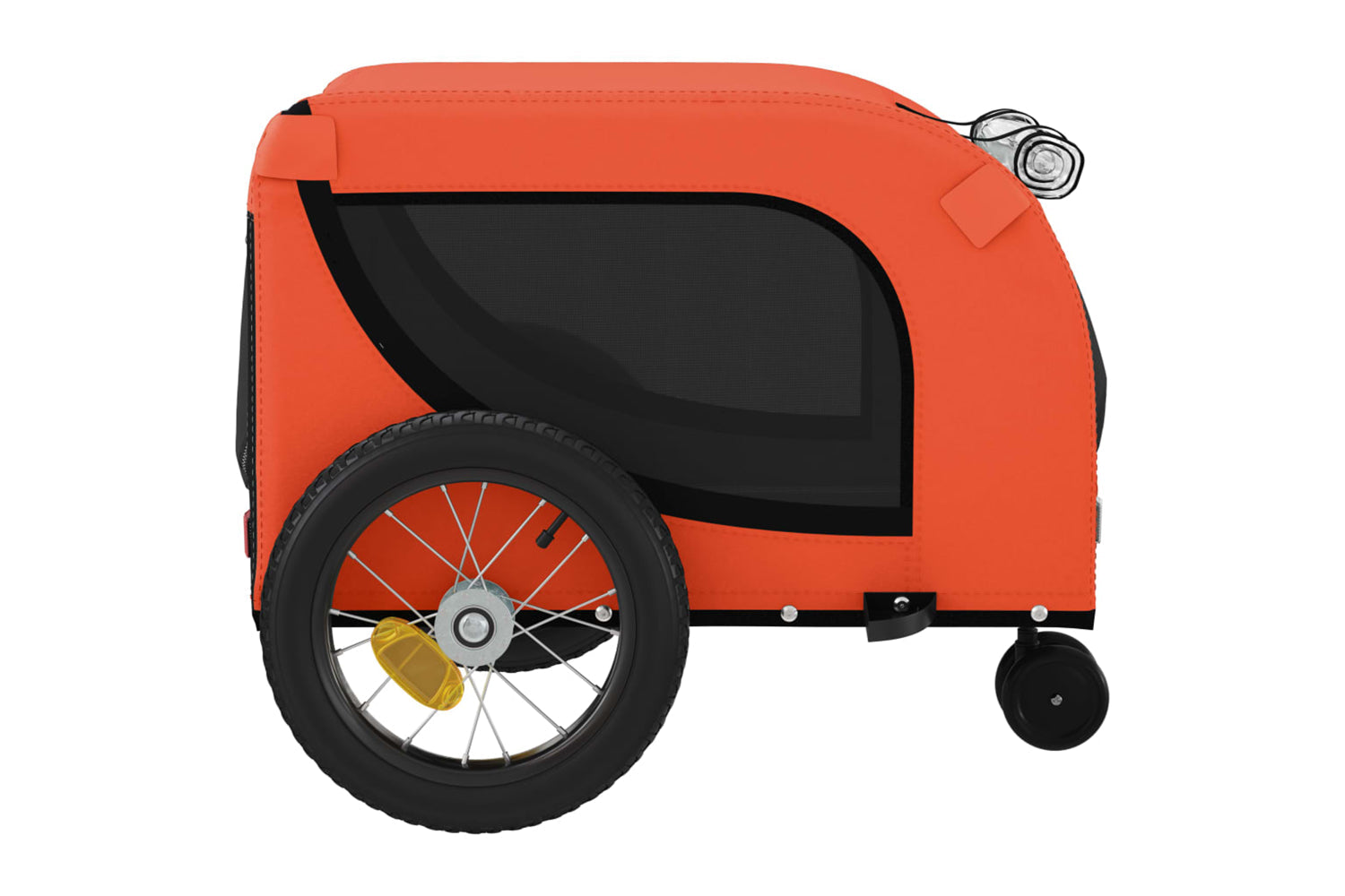 Vidaxl 94012 Pet Bike Trailer Orange And Black Oxford Fabric And Iron-5
