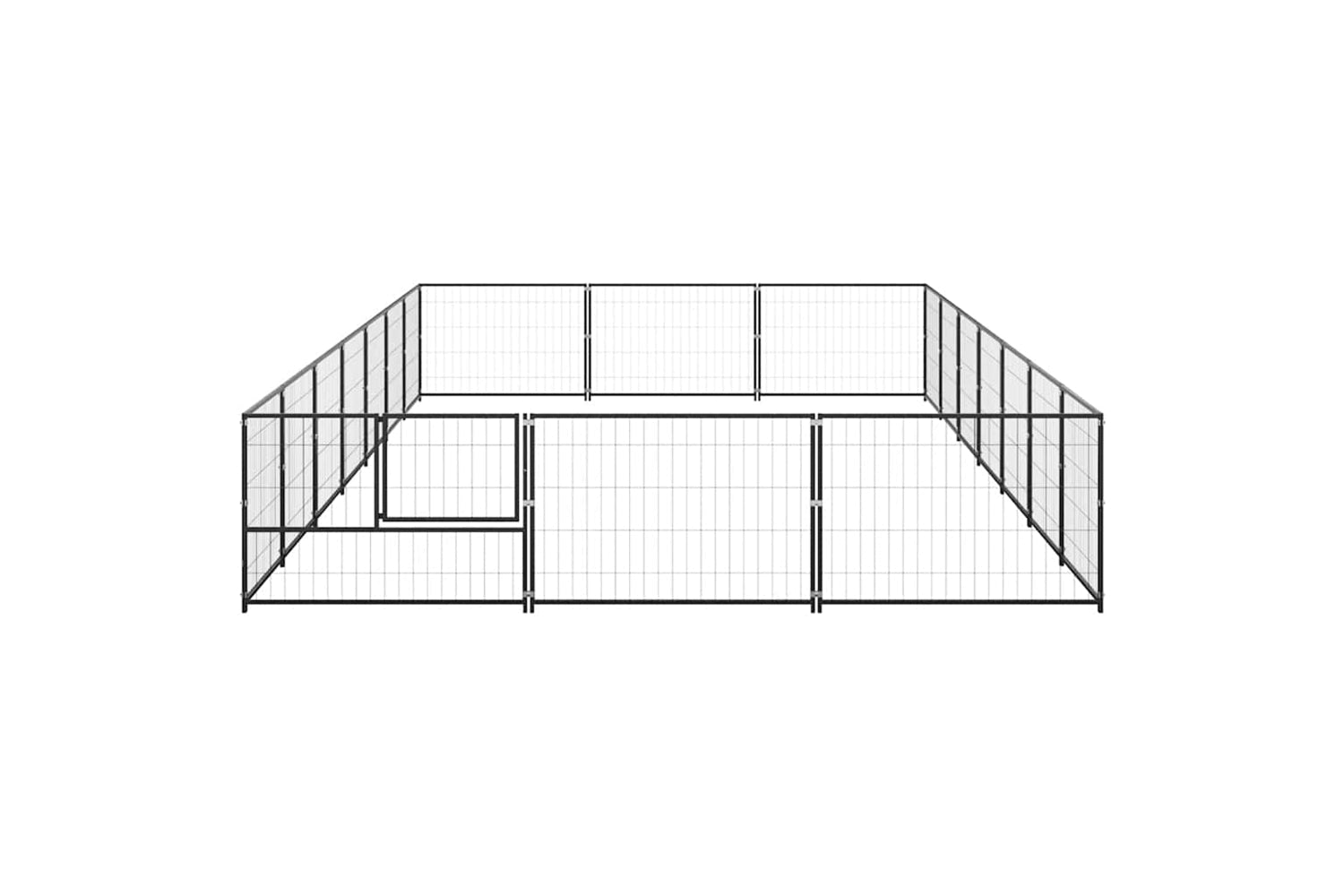 Vidaxl 3082131 Dog Kennel Black 21 M2 Steel-4