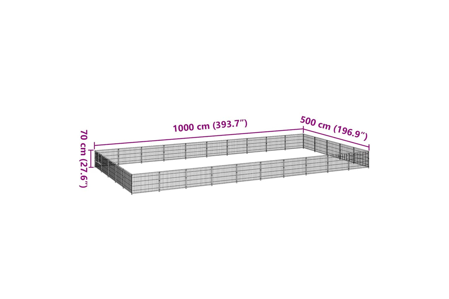 Vidaxl 3082162 Dog Kennel Black 50 M2 Steel-6