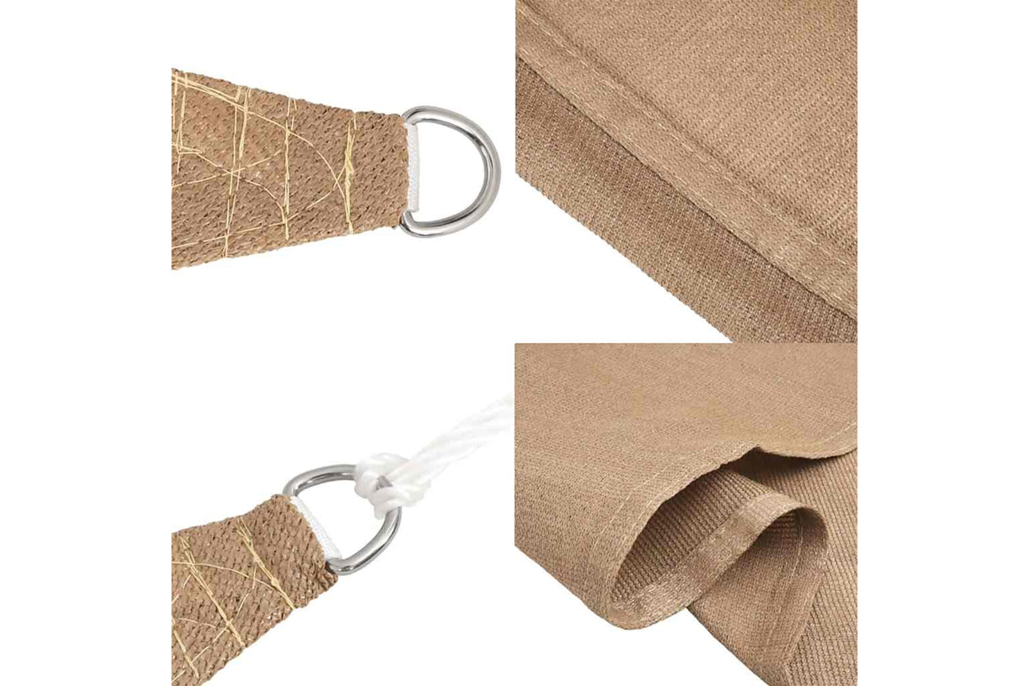 vidaXL 311422 Sunshade Sail 160 G/mÂ² Taupe 3.5x3.5x4.9 M Hdpe-5