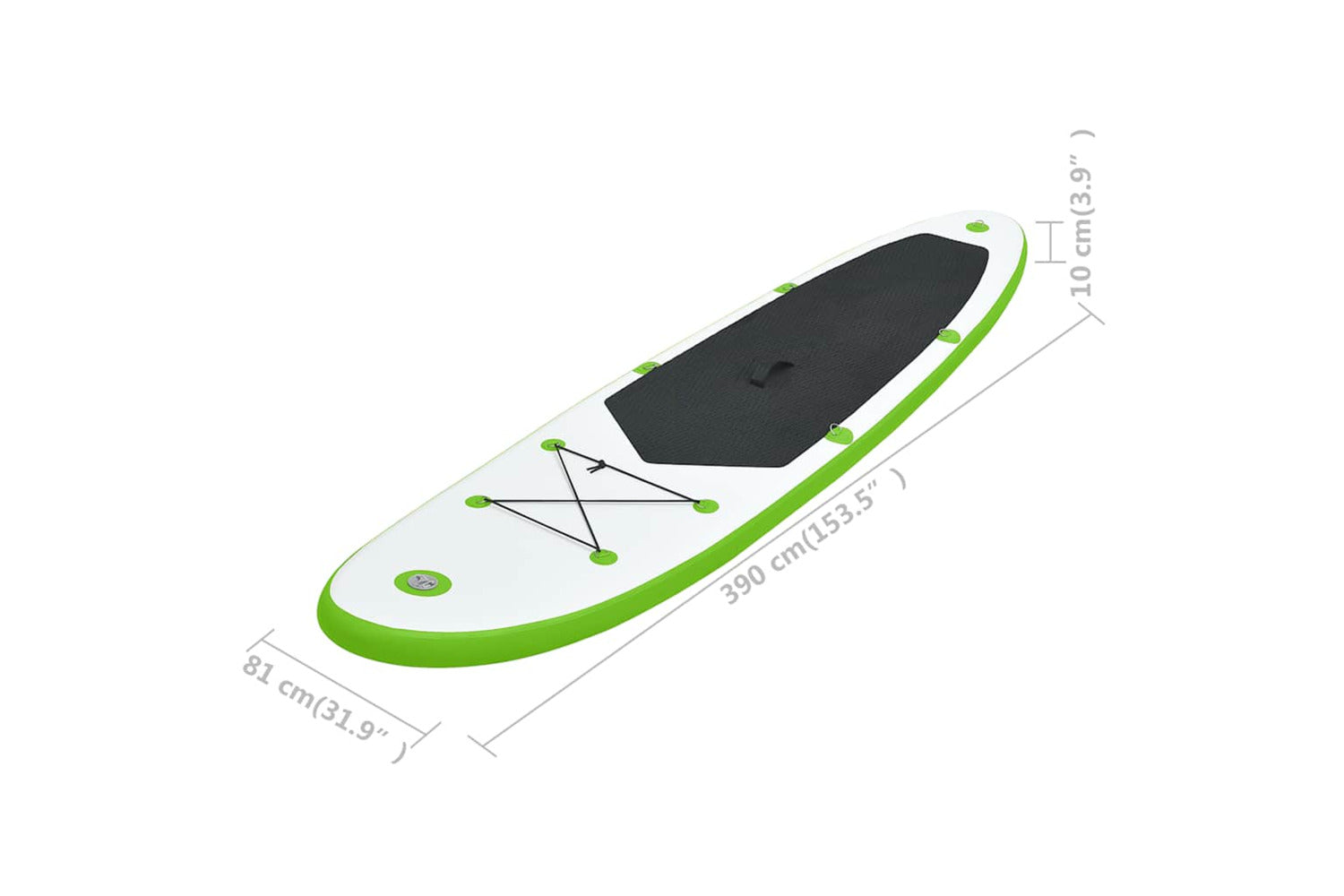 Vidaxl Inflatable Stand Up Paddle Board Set Green And White-9