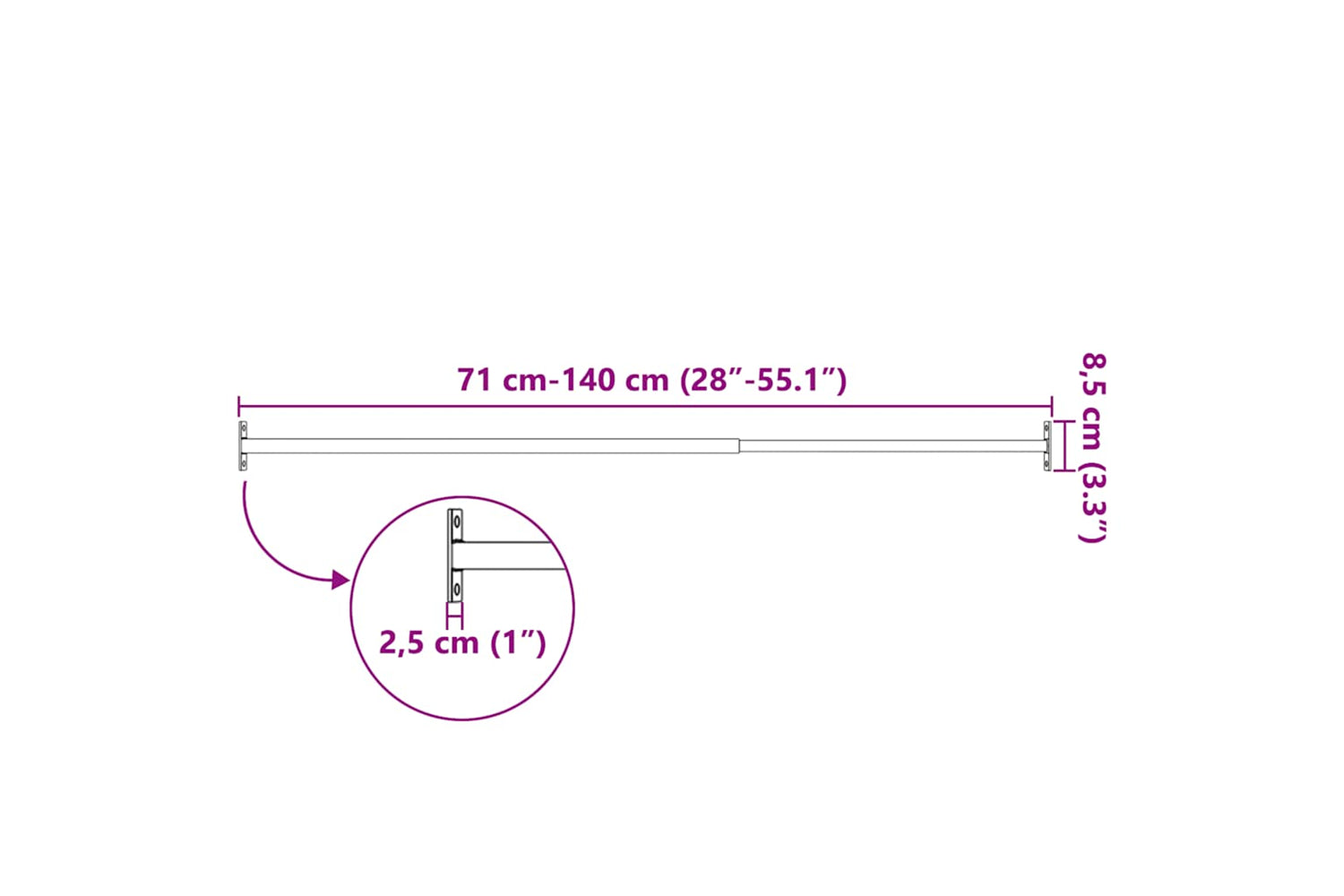 Vidaxl 144516 Adjustable Security Window Bars 3 Pcs 710-1200 Mm-8