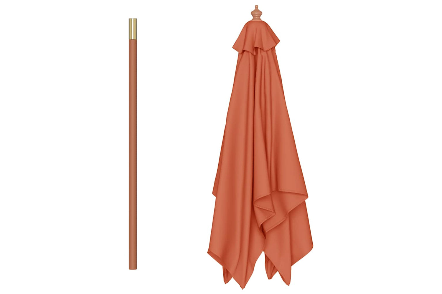 vidaXL 44538 Outdoor Parasol With Wooden Pole 150x200cm Terracotta-4