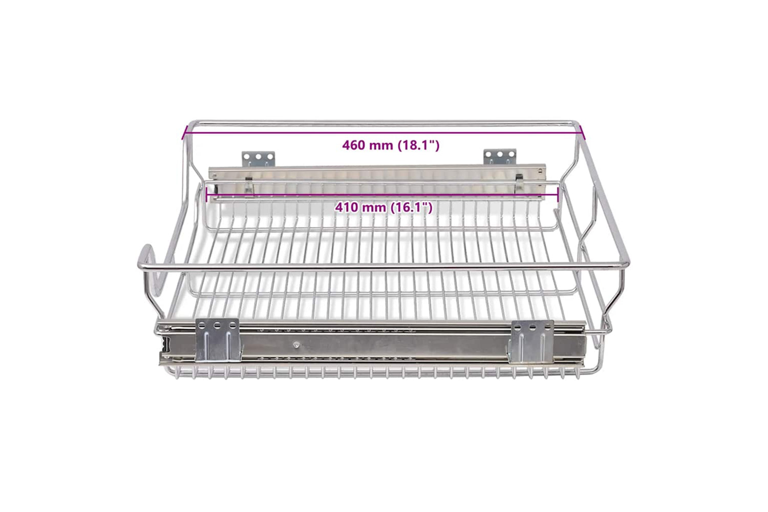 Vidaxl Pull-out Wire Baskets 2 Pcs Silver 600 Mm-8
