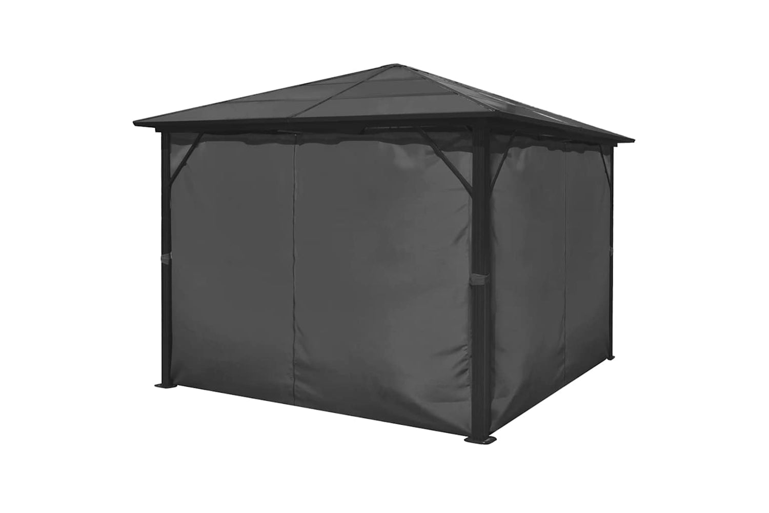 vidaXL 44889 Gazebo With Curtain Anthracite Aluminium 300x300cm-4