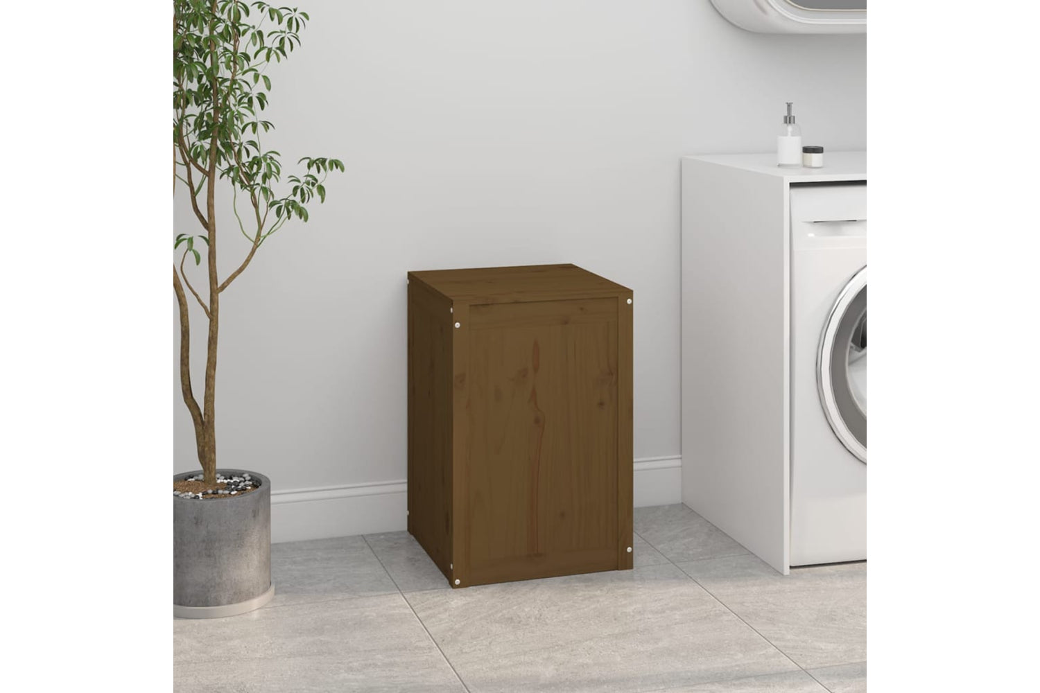 vidaXL 823567 Laundry Box Honey Brown 44x44x66cm Solid Wood Pine-2
