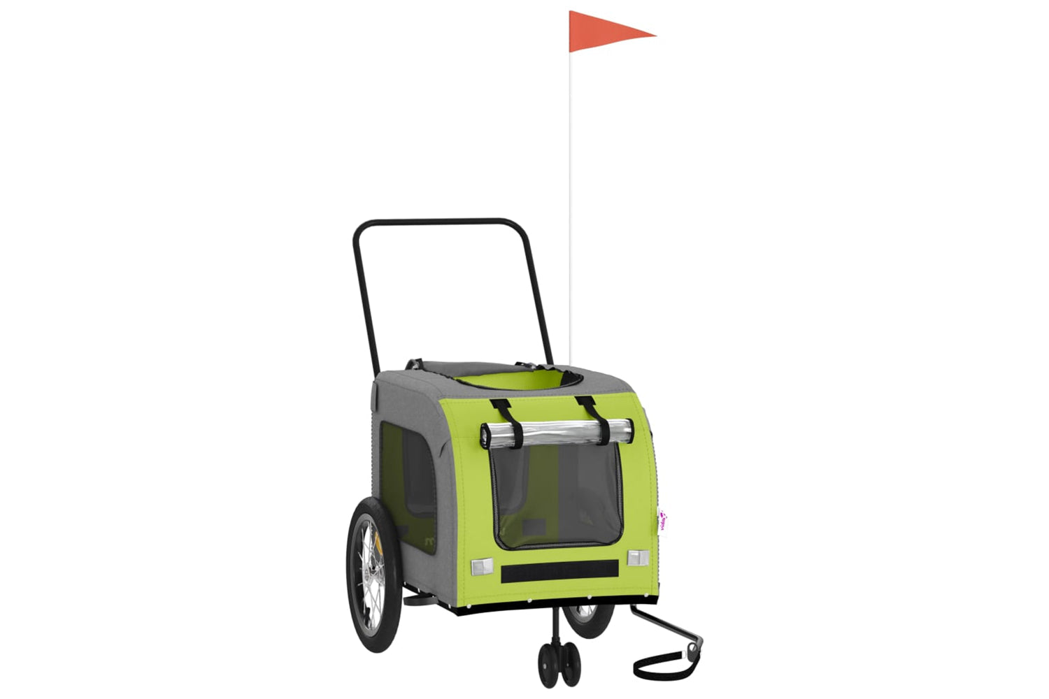 Vidaxl 93857 Pet Bike Trailer Green And Grey Oxford Fabric And Iron-2