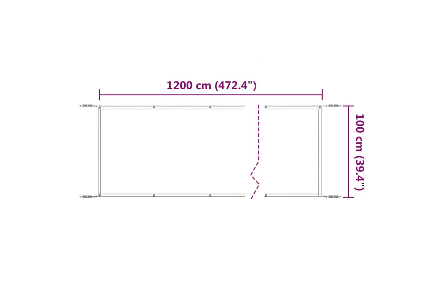 vidaXL 148310 Vertical Awning Light Green 100x1200cm Oxford Fabric-5