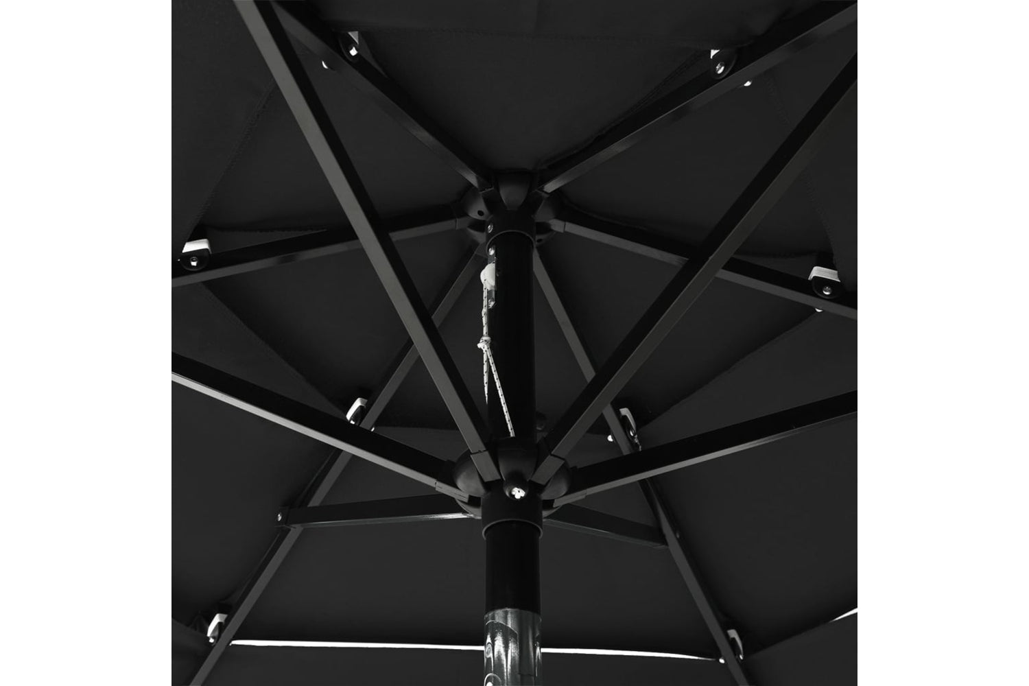 Vidaxl 313858 3-tier Parasol With Aluminium Pole Black 2 M-5