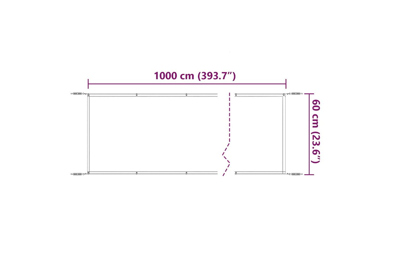 vidaXL 148449 Vertical Awning Blue 60x1000cm Oxford Fabric-5