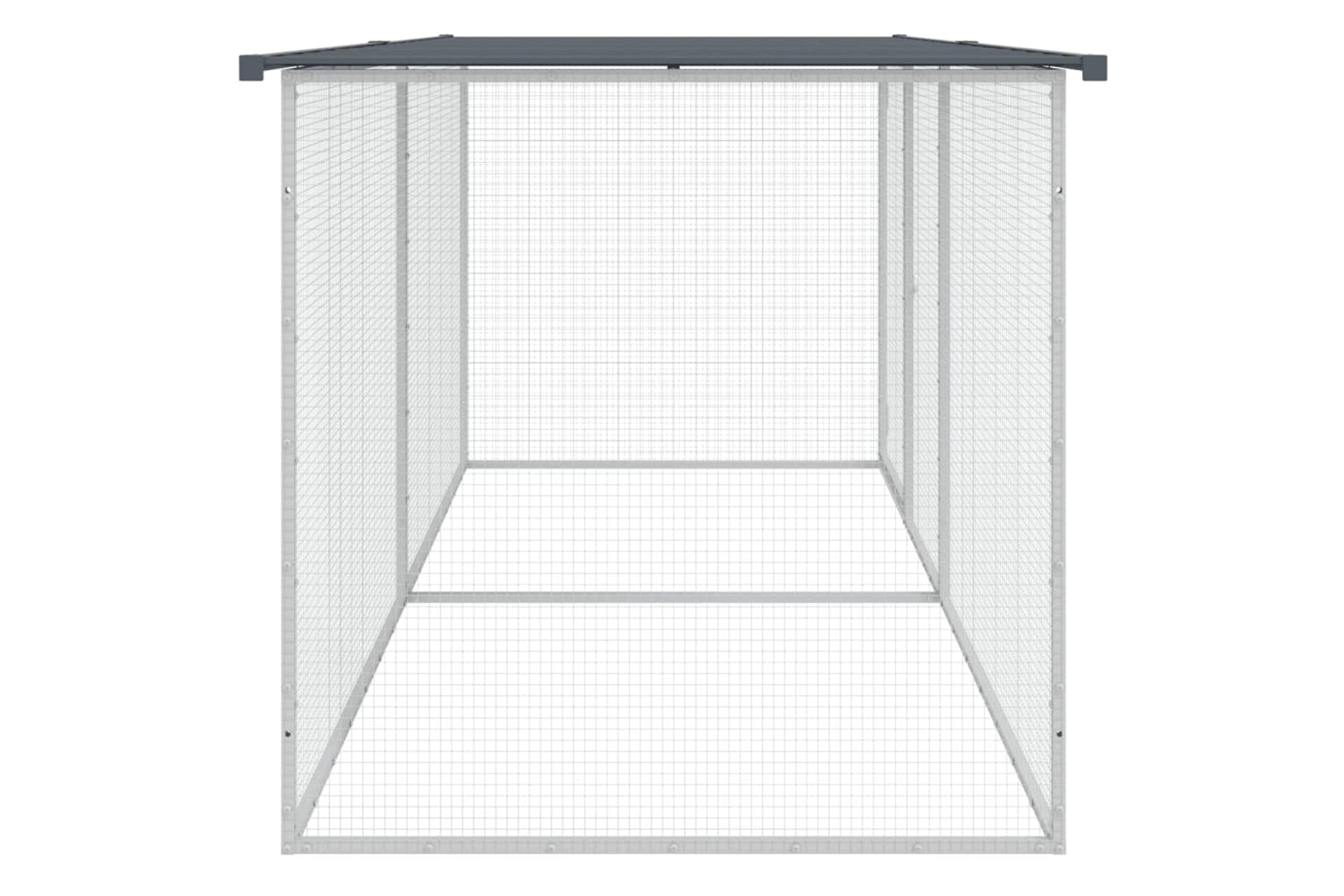 vidaXL 3189049 Chicken Cage With Roof Anthracite 203x98x90cm Galvanised Steel-3